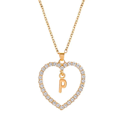 OMNI™ Rhinestone Heart Pendant Initials Necklace