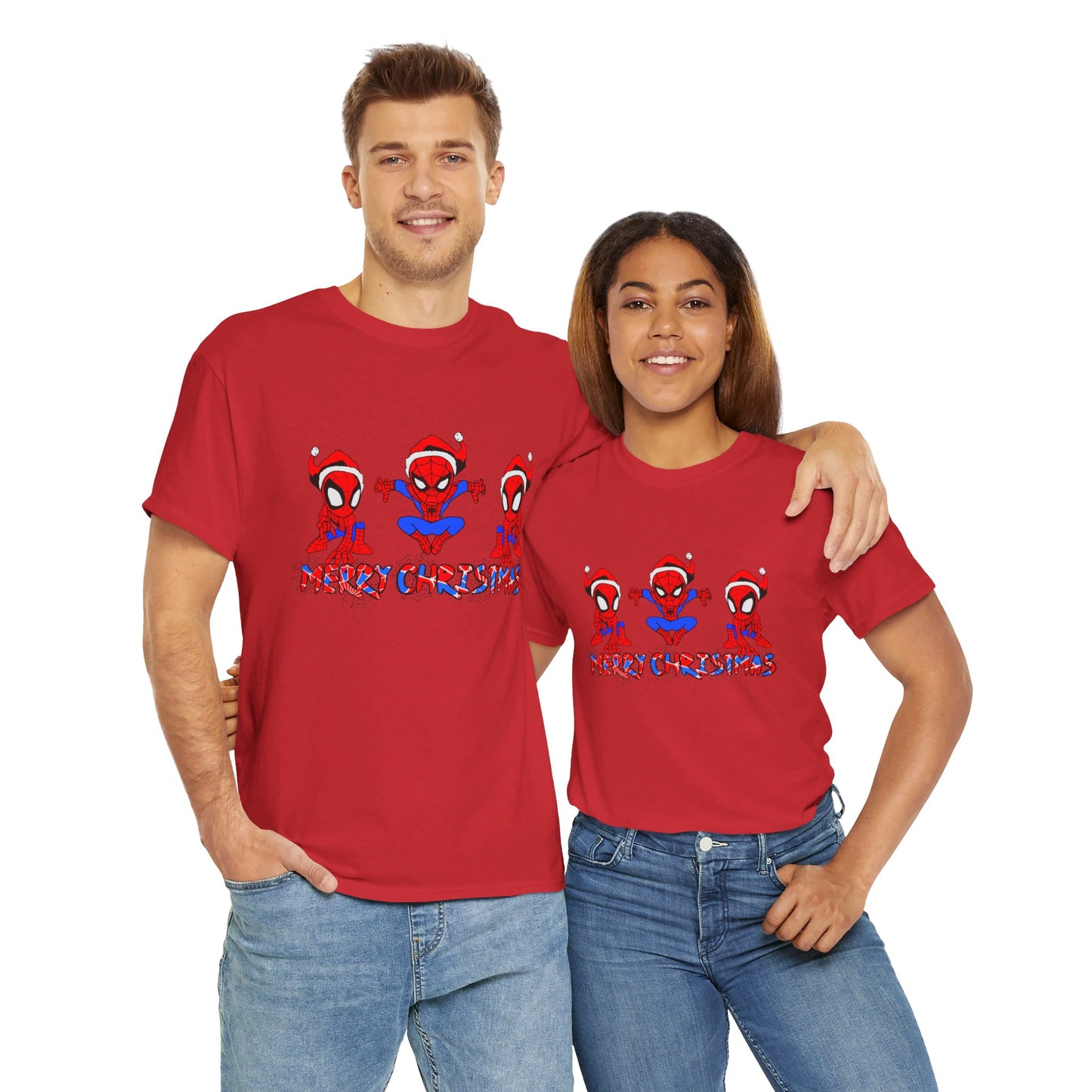 OMNI™ Spider-man Christmas Themed Unisex Heavy Cotton T-Shirt