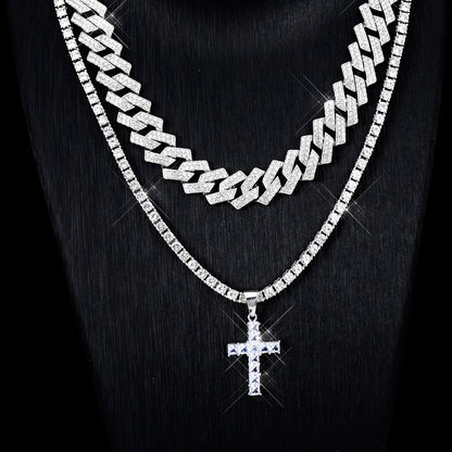 OMNI™ Zircon Cross Pendant Diamond Necklace