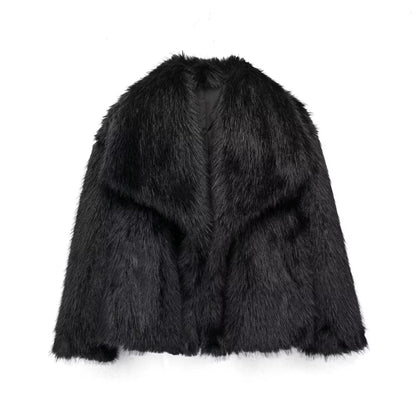 OMNI™ Casual Winter Long Sleeve Plush Fur Coat