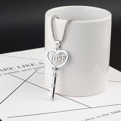 OMNI™ Stainless Steel Sweet Heart Key Necklace