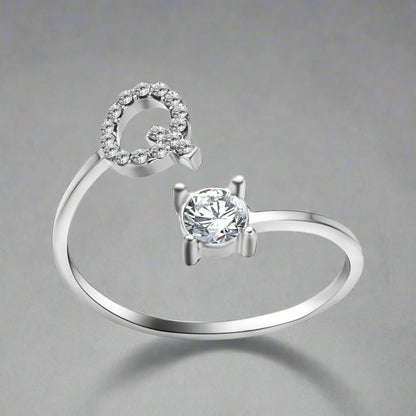 OMNI™ Adjustable 26 Initial Letter Zircon Ring