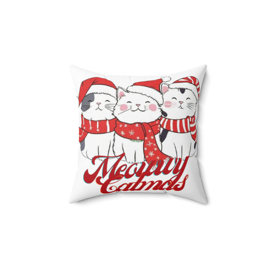 OMNI™ Meowwy Catmas Spun Polyester Square Pillow