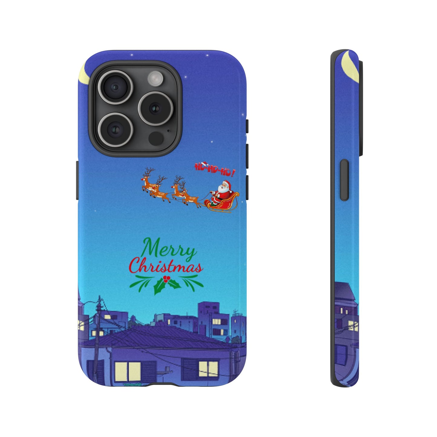 OMNI™ Santa and His Reindeer (Merry Christmas) Starry Night Double Layered Phone Cases