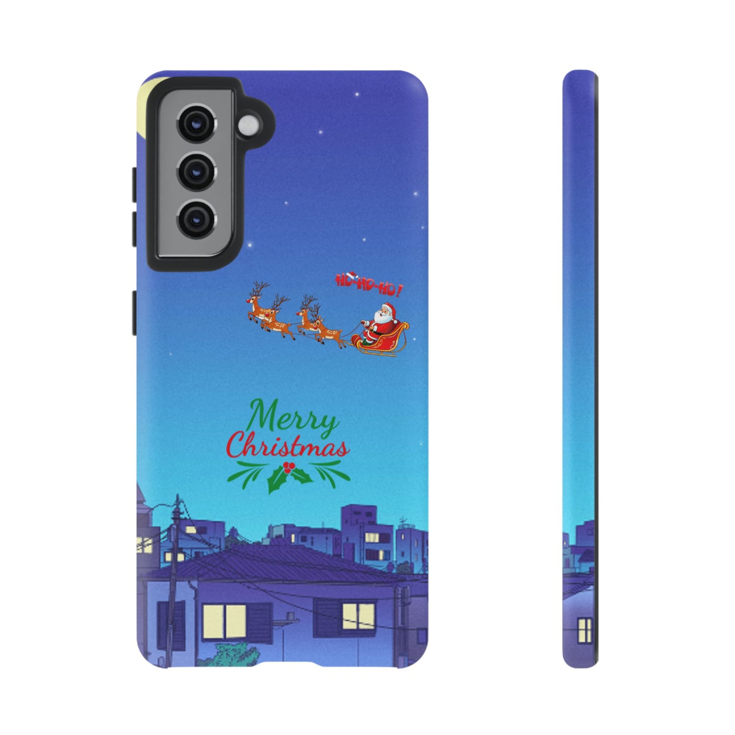 OMNI™ Santa and His Reindeer (Merry Christmas) Starry Night Double Layered Phone Cases