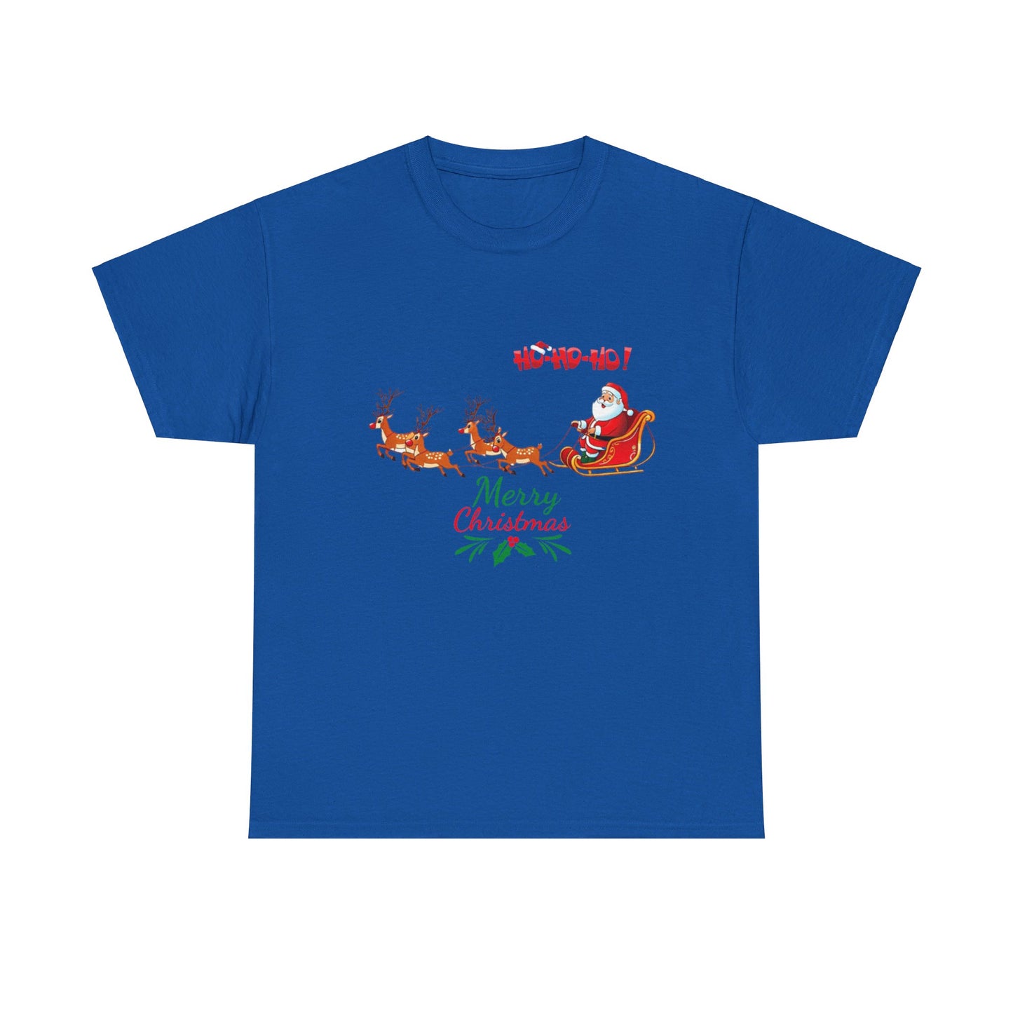 OMNI™ Santa and His Reindeer (Merry Christmas) Unisex Heavy Cotton T-Shirt