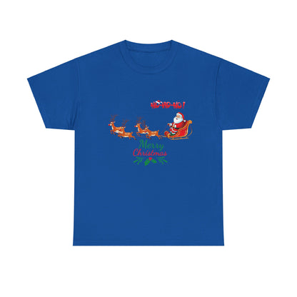 OMNI™ Santa and His Reindeer (Merry Christmas) Unisex Heavy Cotton T-Shirt