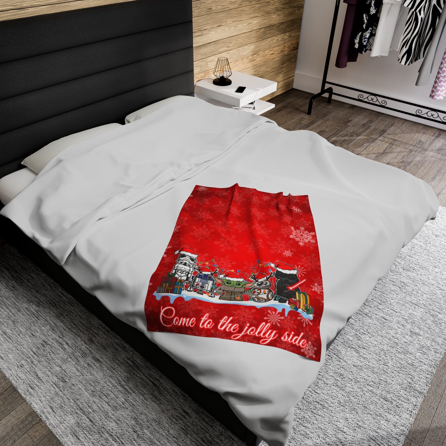 OMNI™ Star Wars Cartoon (Come To The Jolly Side) Christmas Themed Velveteen Plush Blanket