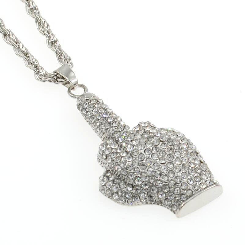 OMNI™ Middle Finger Diamond Necklace