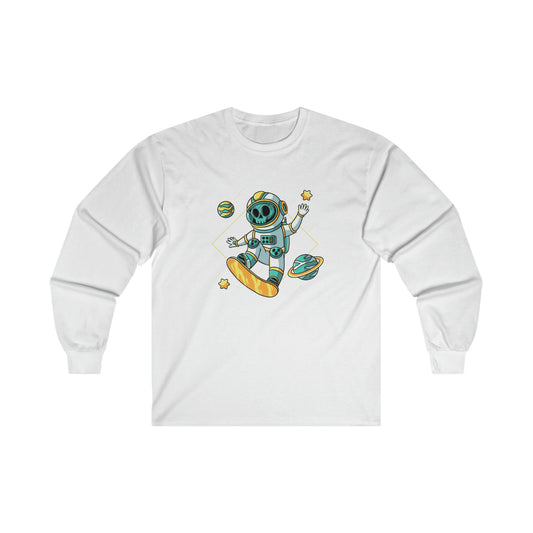 OMNI™ Skeleton Astronaut Space Surfer Unisex Ultra Cotton Long Sleeve T-Shirt