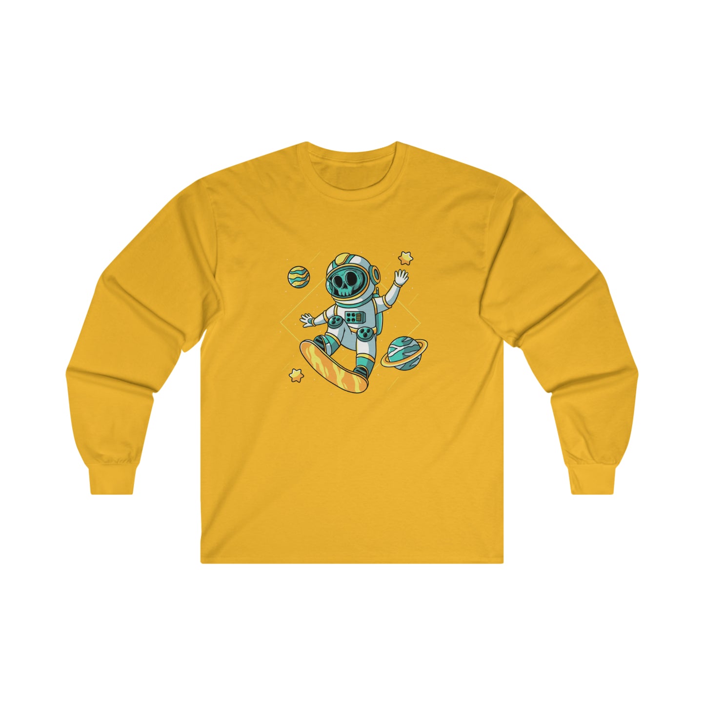 OMNI™ Skeleton Astronaut Space Surfer Unisex Ultra Cotton Long Sleeve T-Shirt