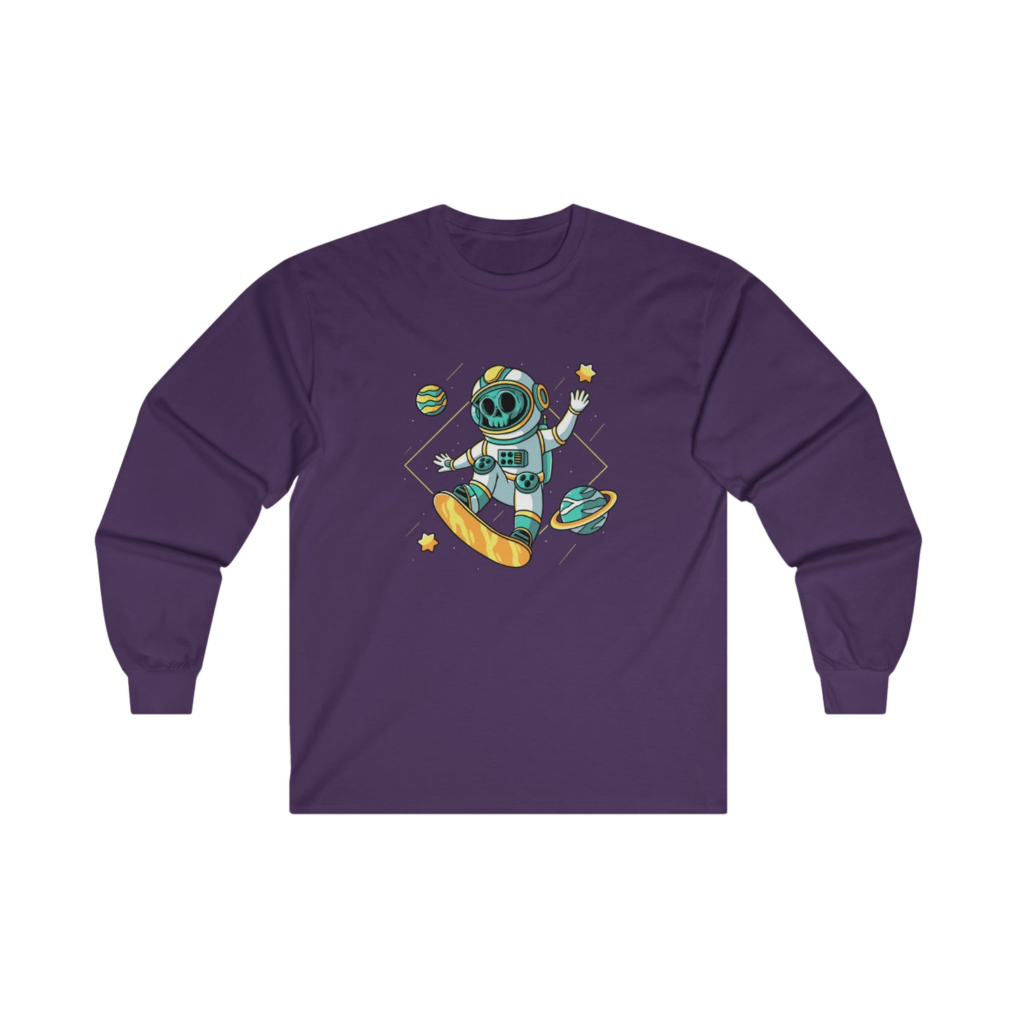 OMNI™ Skeleton Astronaut Space Surfer Unisex Ultra Cotton Long Sleeve T-Shirt