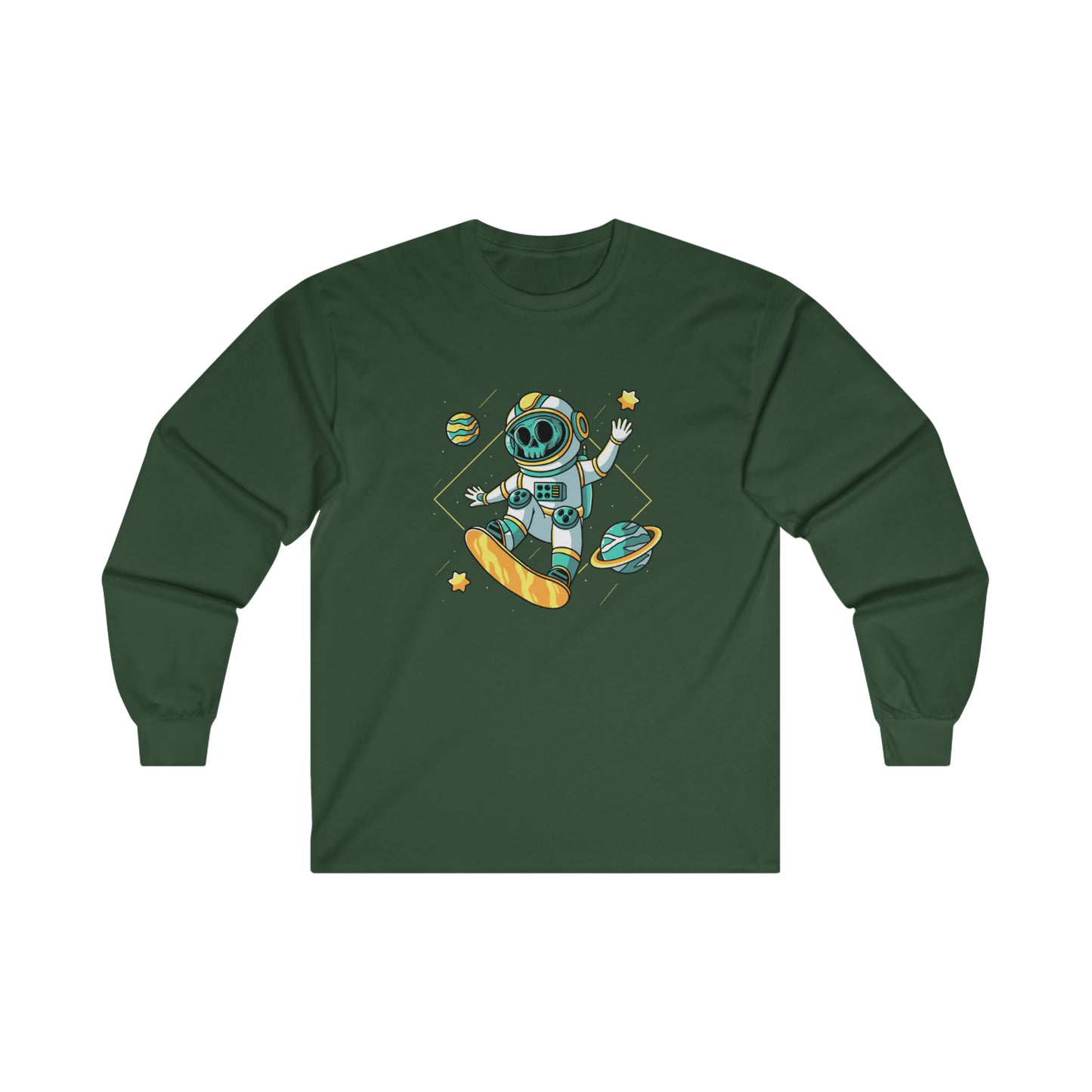 OMNI™ Skeleton Astronaut Space Surfer Unisex Ultra Cotton Long Sleeve T-Shirt
