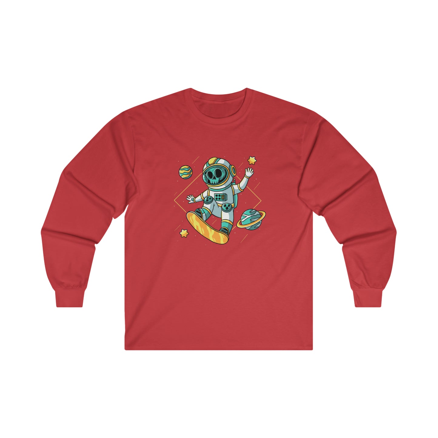OMNI™ Skeleton Astronaut Space Surfer Unisex Ultra Cotton Long Sleeve T-Shirt