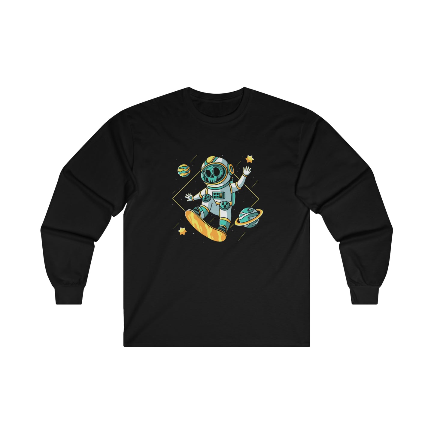 OMNI™ Skeleton Astronaut Space Surfer Unisex Ultra Cotton Long Sleeve T-Shirt