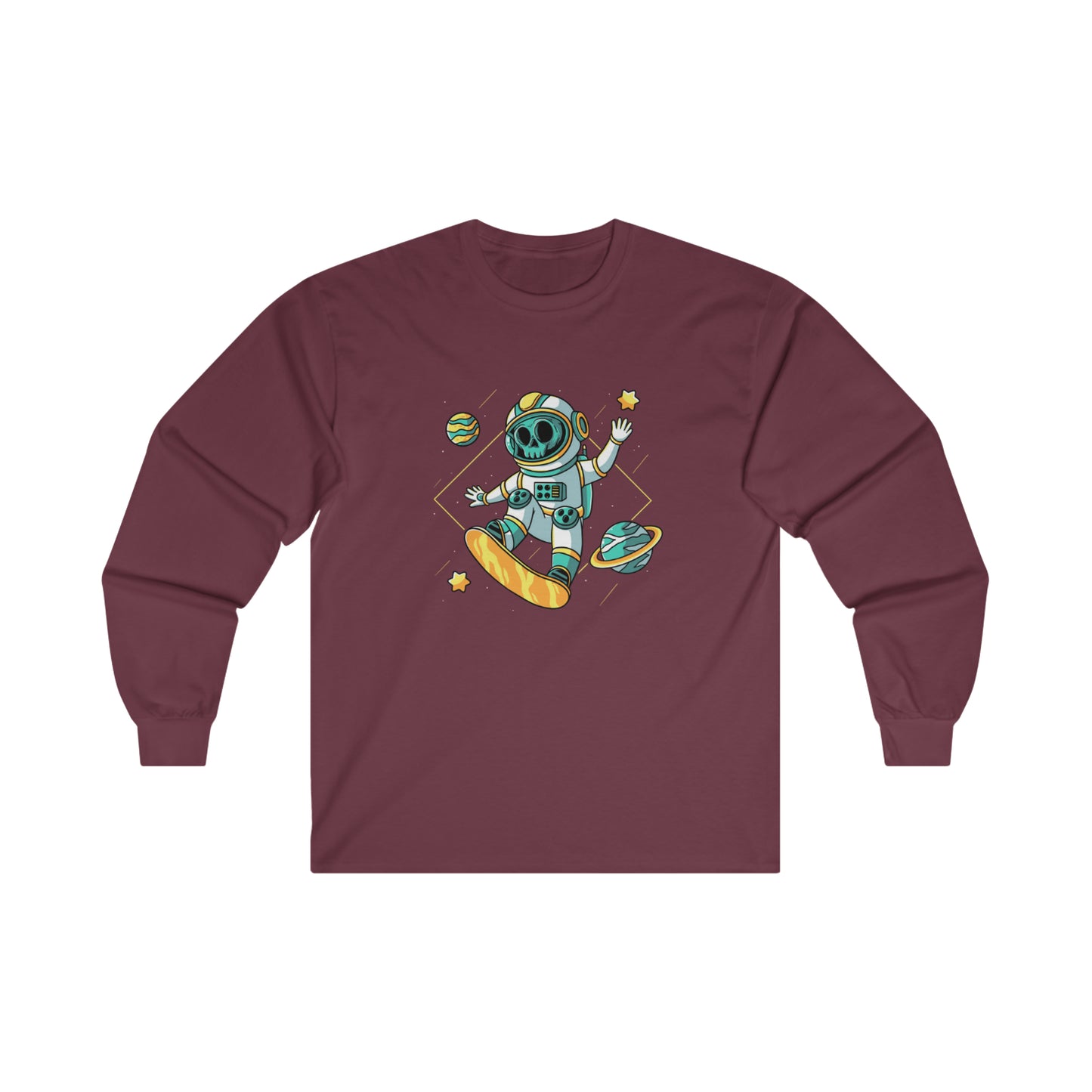 OMNI™ Skeleton Astronaut Space Surfer Unisex Ultra Cotton Long Sleeve T-Shirt