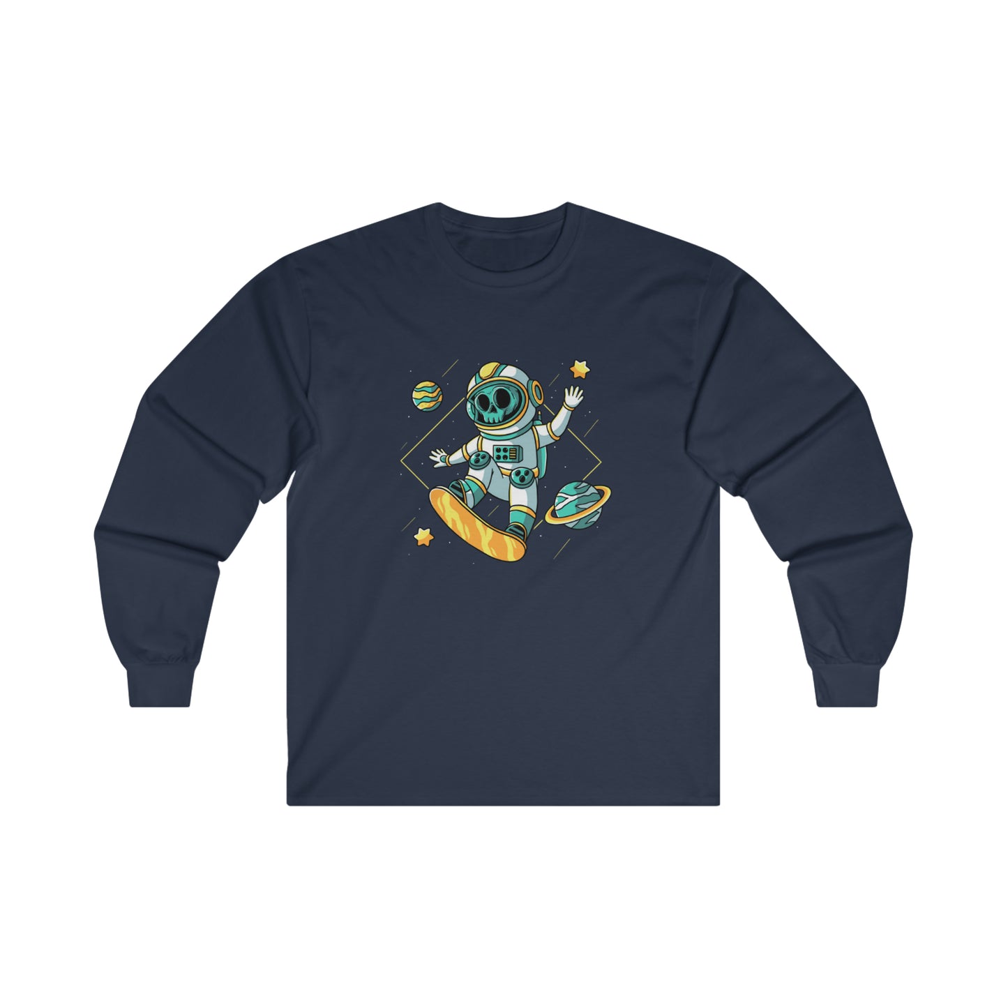 OMNI™ Skeleton Astronaut Space Surfer Unisex Ultra Cotton Long Sleeve T-Shirt