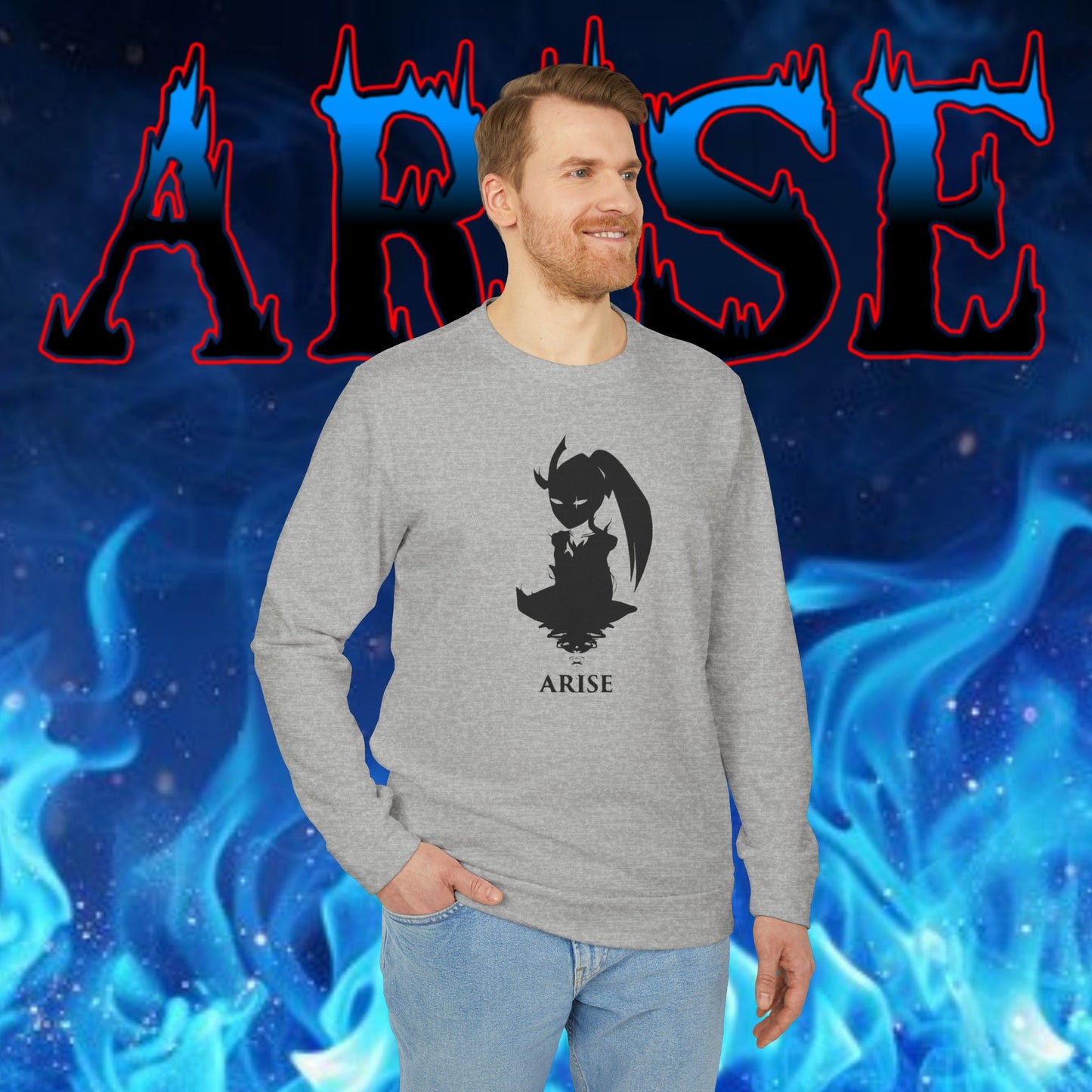 OMNI™ Solo Leveling Marshal Igris Adidas Unisex Fleece Crewneck Sweatshirt