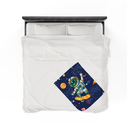 OMNI™ Skeleton Astronaut Space Surfer Velveteen Plush Blanket