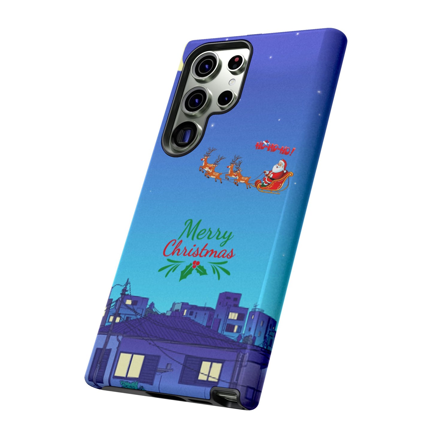 OMNI™ Santa and His Reindeer (Merry Christmas) Starry Night Double Layered Phone Cases