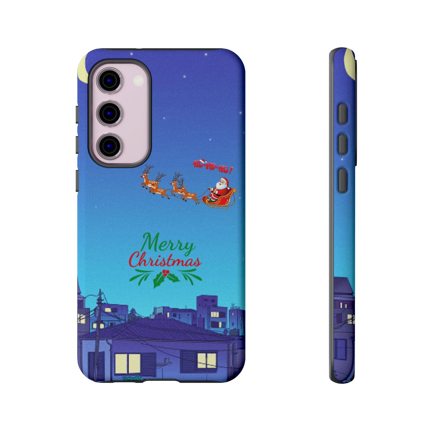 OMNI™ Santa and His Reindeer (Merry Christmas) Starry Night Double Layered Phone Cases