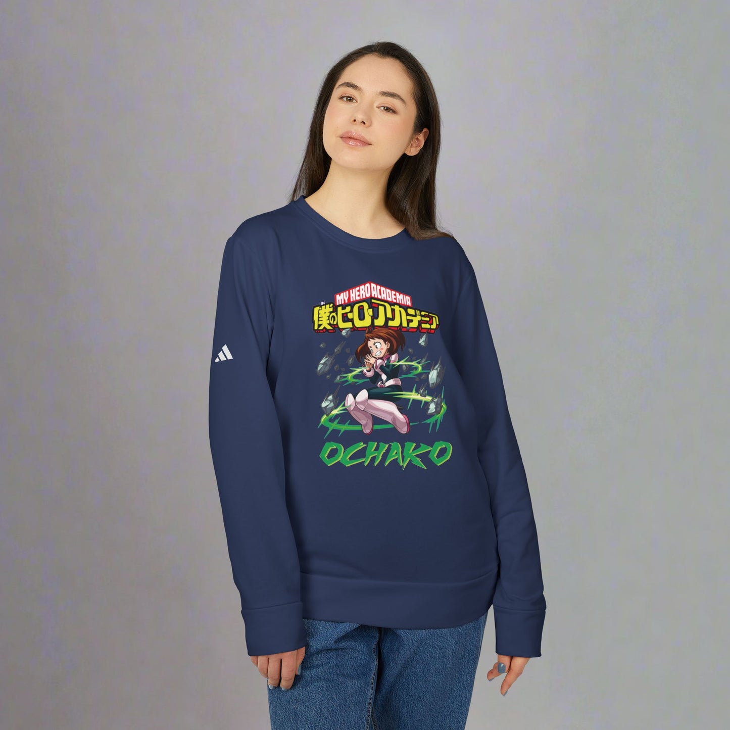 OMNI™ My Hero Academia Ochako Uraraka Adidas Unisex Fleece Crewneck Sweatshirt