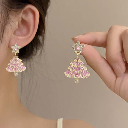 OMNI™ Pink Christmas Tree Earrings