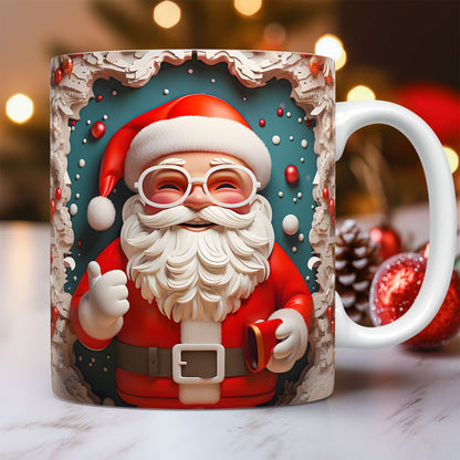 OMNI™ 3D Santa Claus Christmas Themed Ceramic Mug