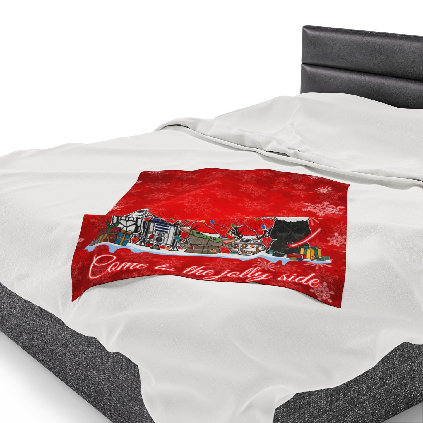 OMNI™ Star Wars Cartoon (Come To The Jolly Side) Christmas Themed Velveteen Plush Blanket