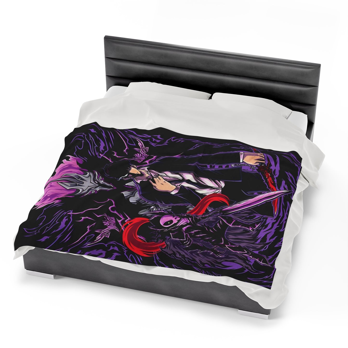 OMNI™ Solo Leveling (Ashborn, Sung Jin Woo and Igris) Velveteen Plush Blanket