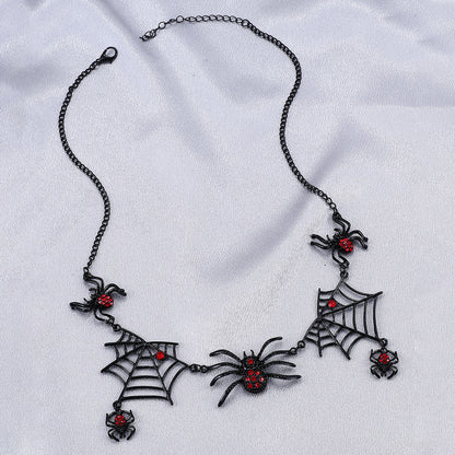 OMNI™ Halloween Spider And Spider Web Clavicle Necklace