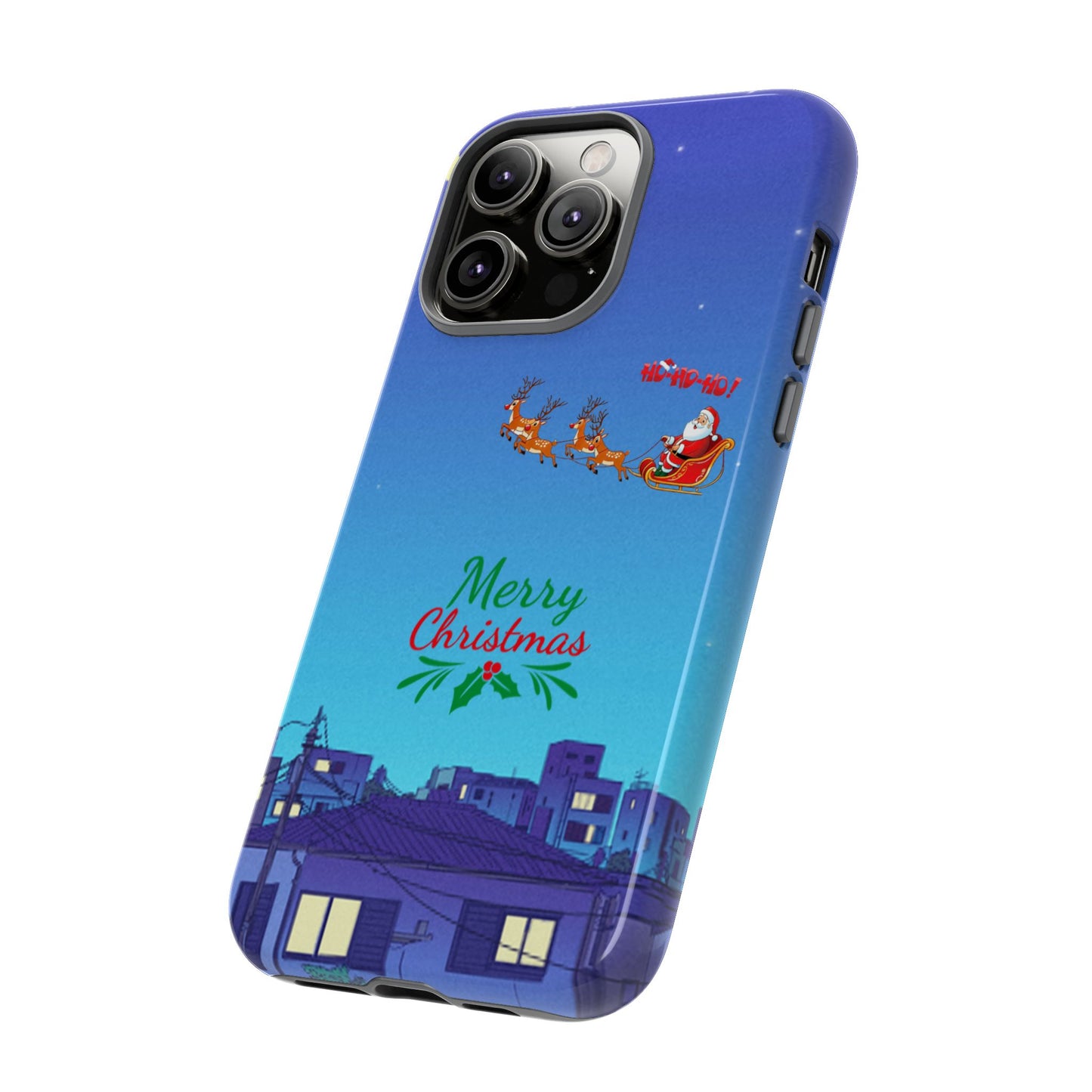 OMNI™ Santa and His Reindeer (Merry Christmas) Starry Night Double Layered Phone Cases