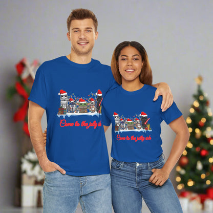 Star Wars Cartoon (Come To The Jolly Side) Christmas Themed Unisex Heavy Cotton T-Shirt