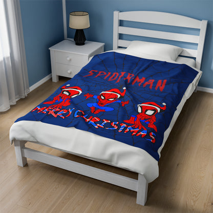 OMNI™ Spider-man Christmas Themed Velveteen Plush Blanket