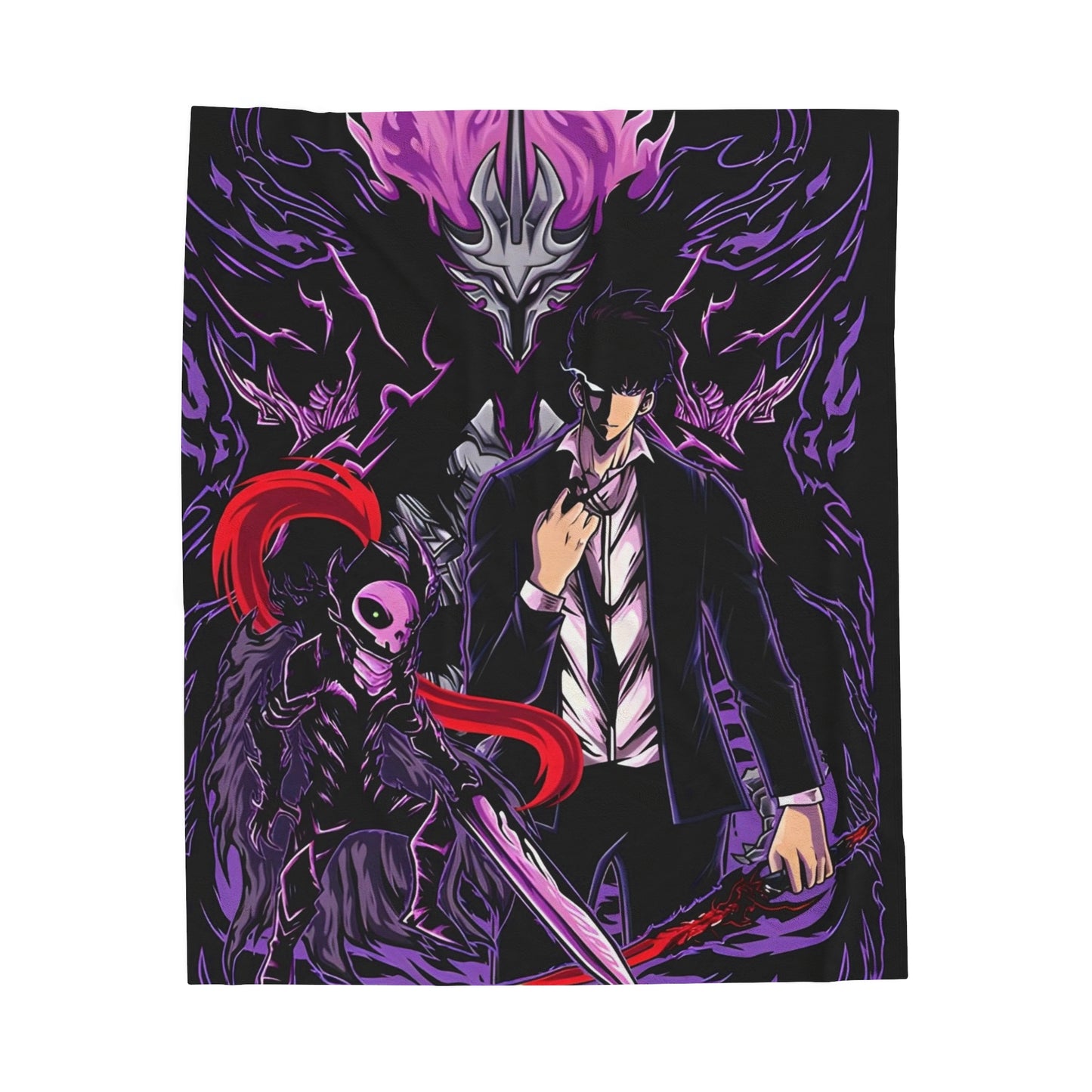 OMNI™ Solo Leveling (Ashborn, Sung Jin Woo and Igris) Velveteen Plush Blanket