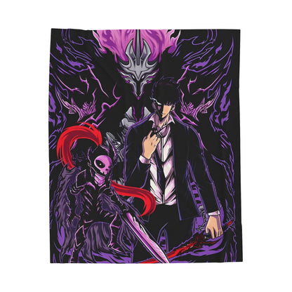 OMNI™ Solo Leveling (Ashborn, Sung Jin Woo and Igris) Velveteen Plush Blanket