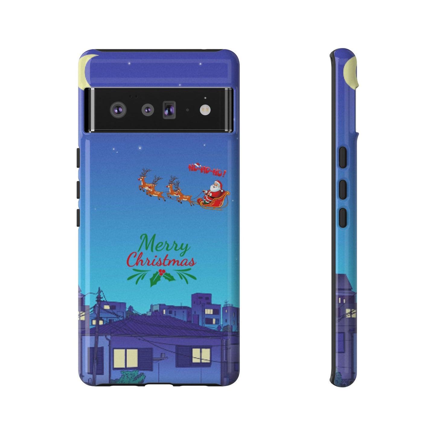 OMNI™ Santa and His Reindeer (Merry Christmas) Starry Night Double Layered Phone Cases