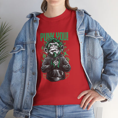 Punk Hipster Monkey Unisex Heavy Cotton T-Shirt