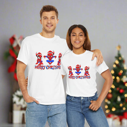 Spider-man Christmas Themed Unisex Heavy Cotton T-Shirt