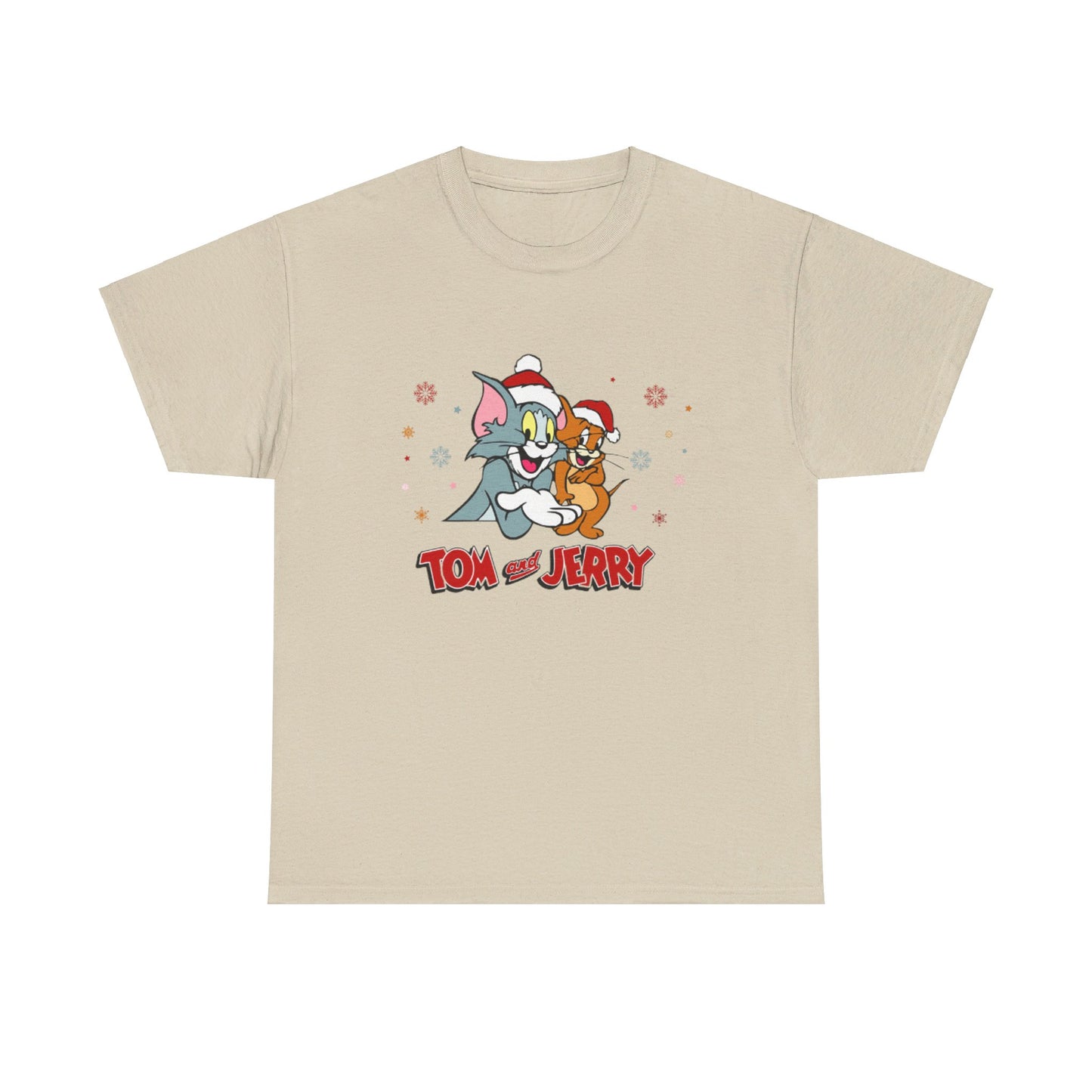 OMNI™ Tom and Jerry Christmas Themed Unisex Heavy Cotton T-Shirt