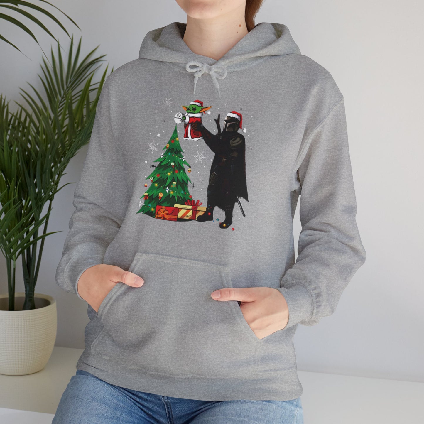 OMNI™ Star Wars Mandalorian and Baby Yoda Christmas Themed Unisex Hoodie