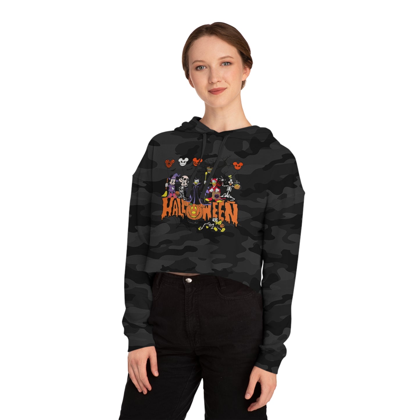 OMNI™ Classic Cartoon Halloween Women’s Cropped Hoodie