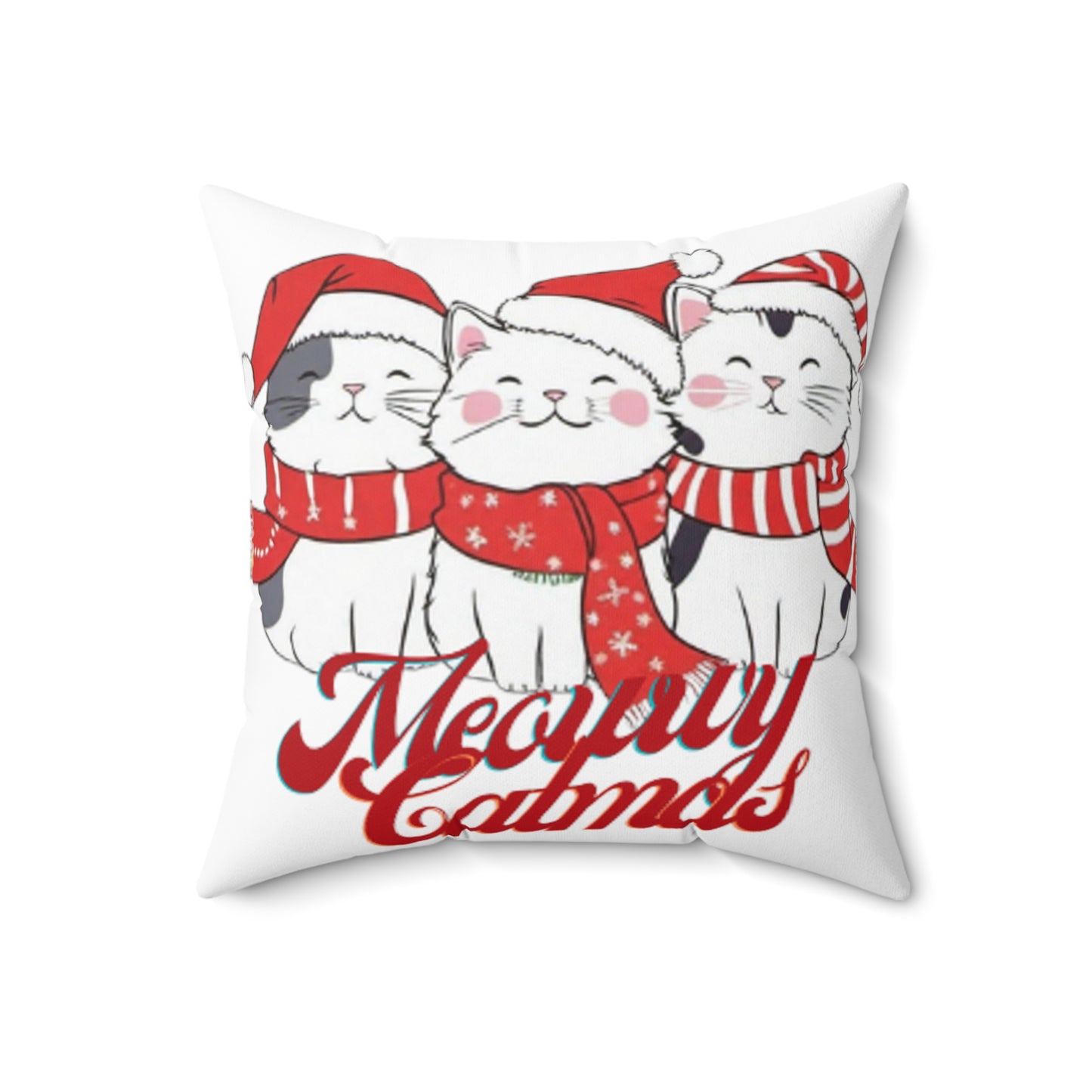 OMNI™ Meowwy Catmas Spun Polyester Square Pillow