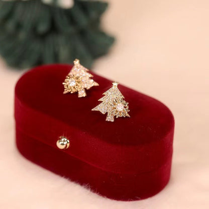 OMNI™ Rotatable Christmas Tree Rhinestone Stud Earrings