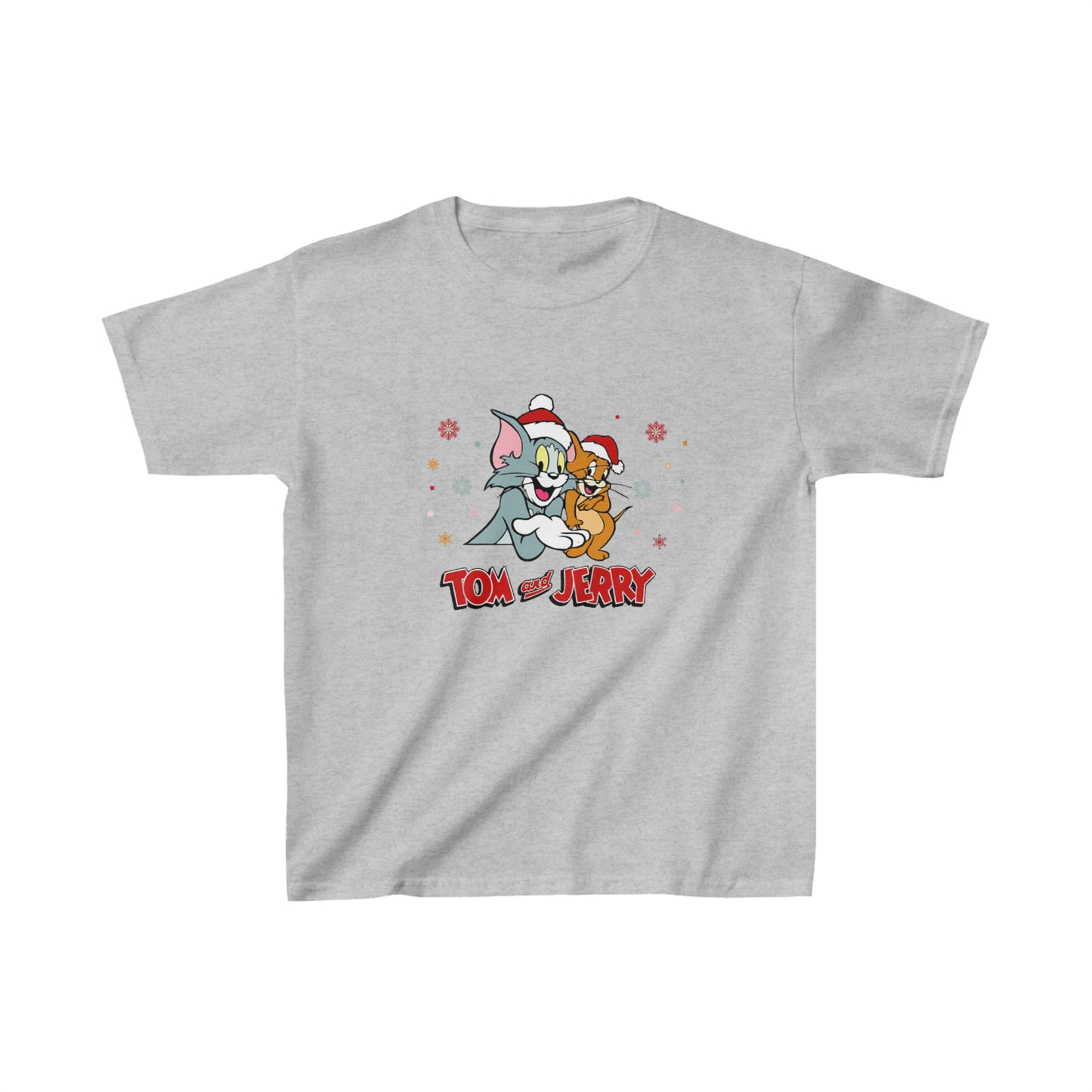 OMNI™ Tom and Jerry Christmas Themed Kids Heavy Cotton T-Shirt