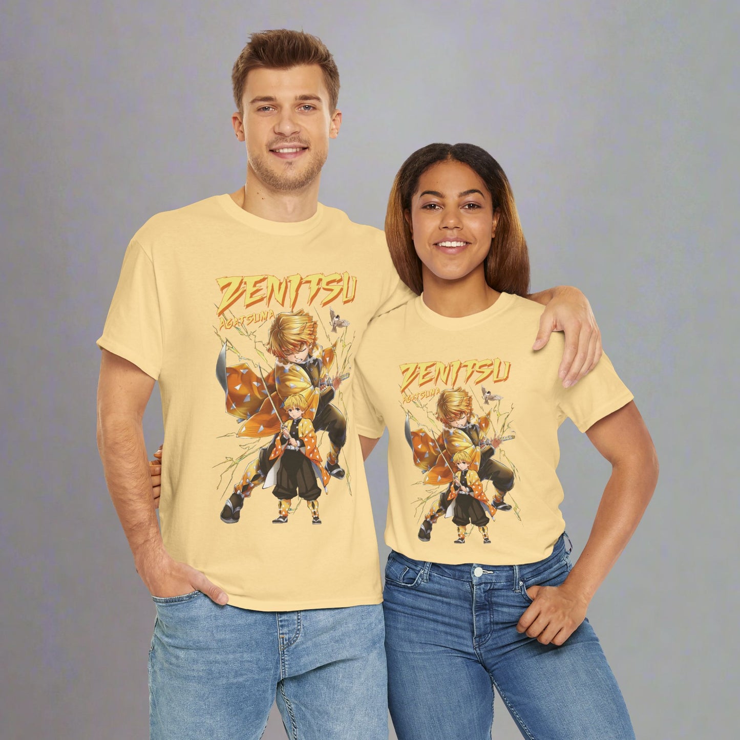 OMNI™ Demon Slayer Zenitsu Agatsuma Unisex Heavy Cotton T-Shirt