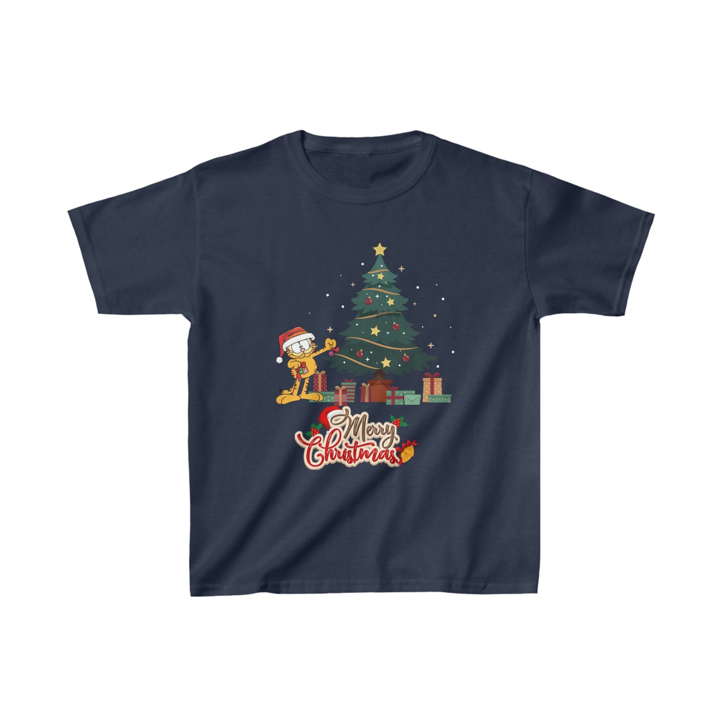 OMNI™ Garfield Christmas Themed Kids Heavy Cotton T-Shirt