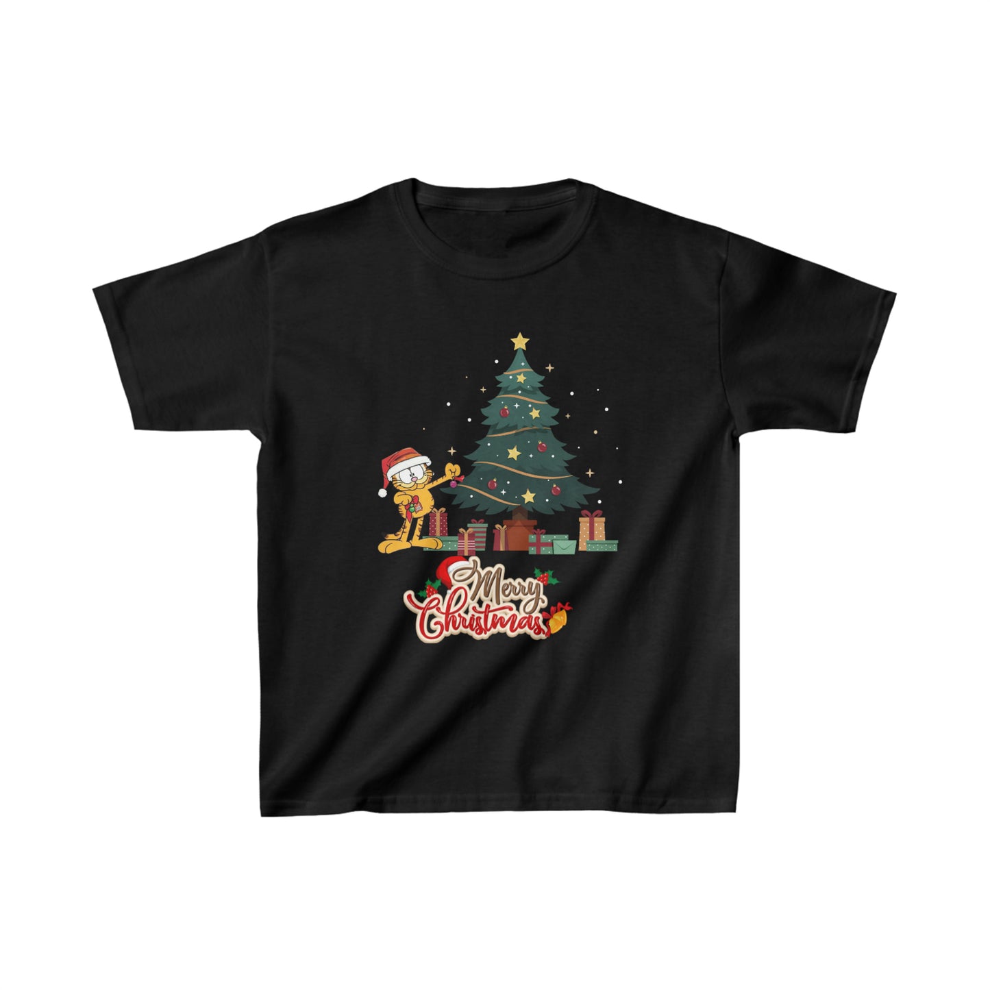 OMNI™ Garfield Christmas Themed Kids Heavy Cotton T-Shirt