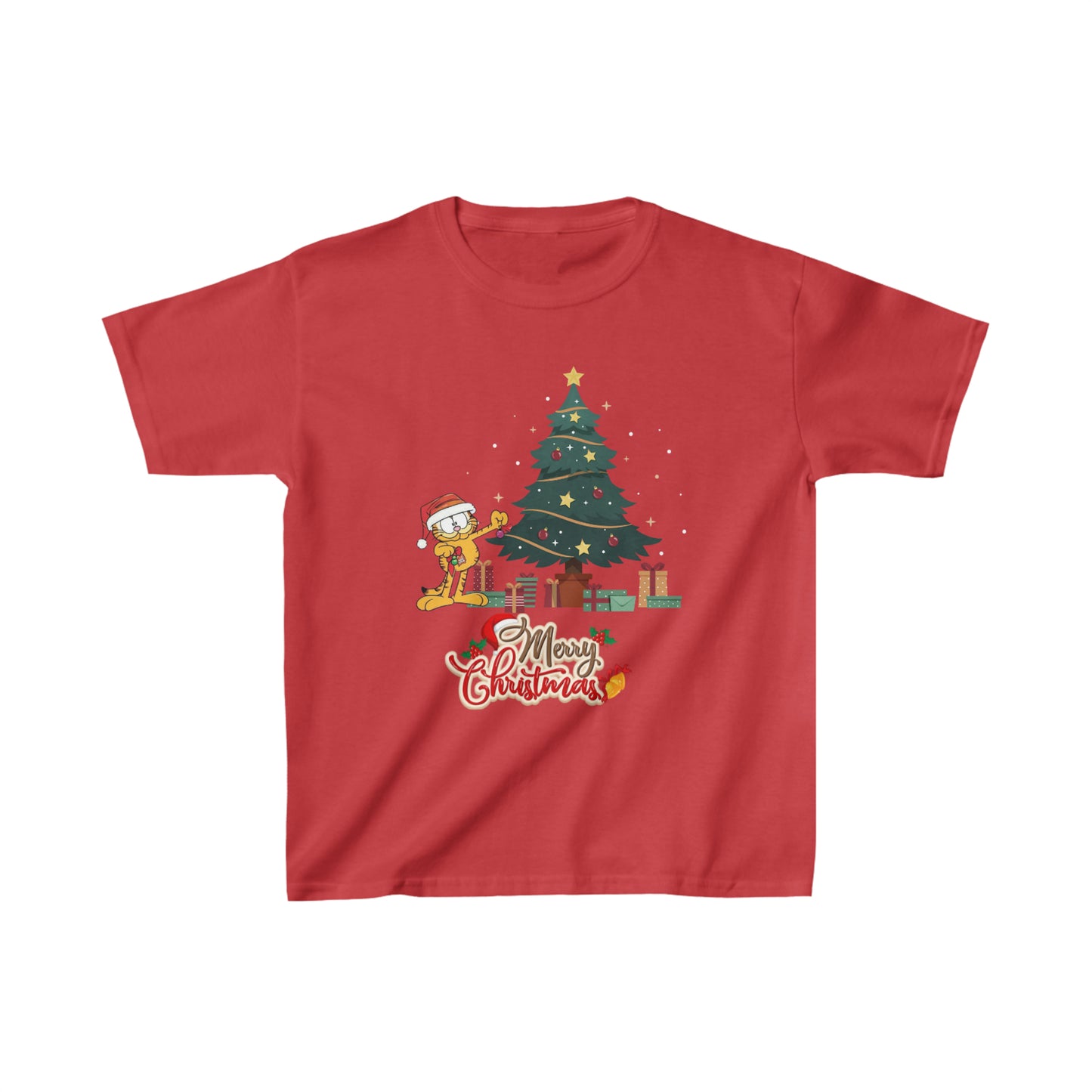 OMNI™ Garfield Christmas Themed Kids Heavy Cotton T-Shirt