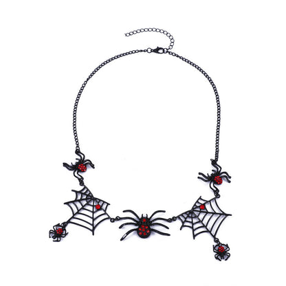 OMNI™ Halloween Spider And Spider Web Clavicle Necklace